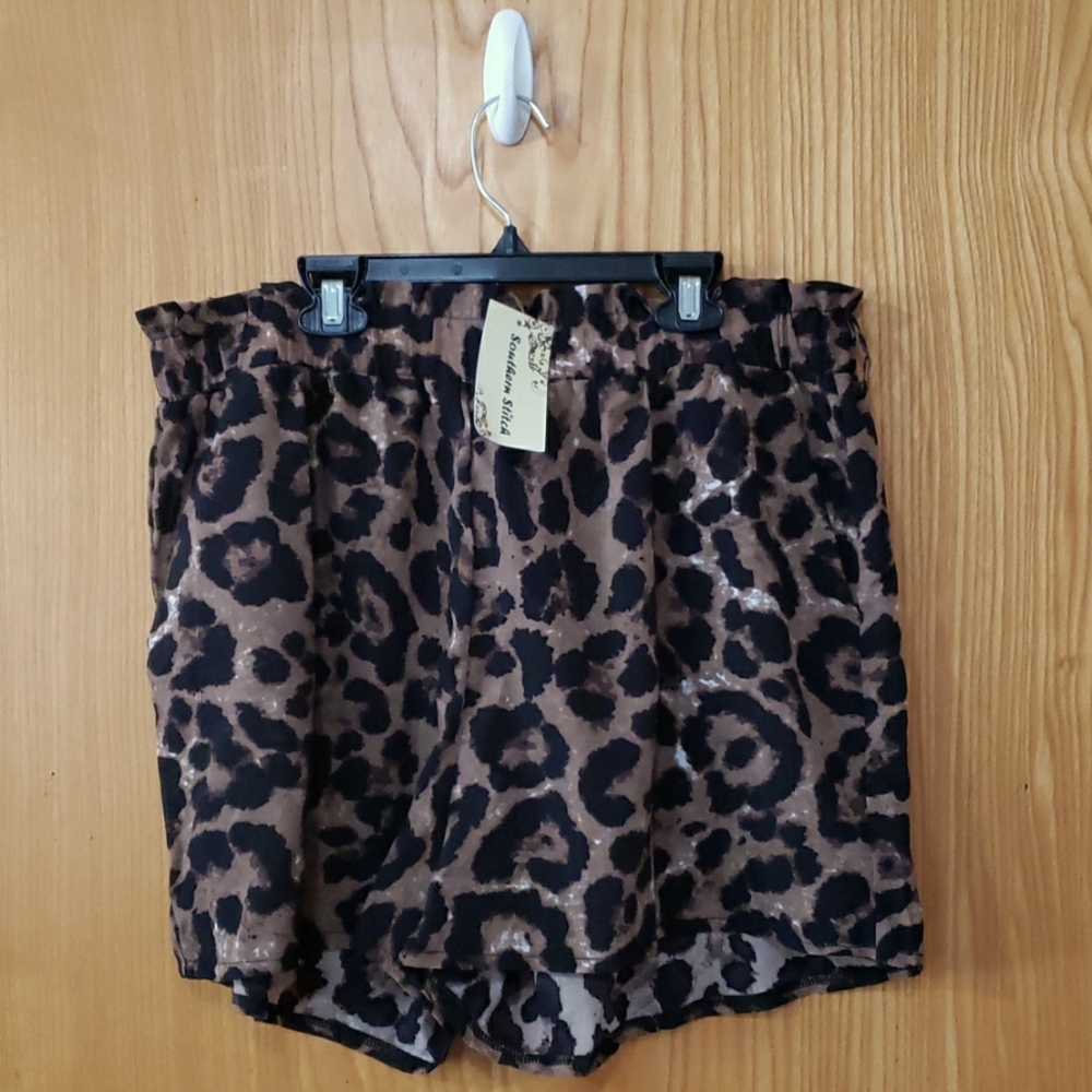 Southern Stitch Leopard Print Shorts